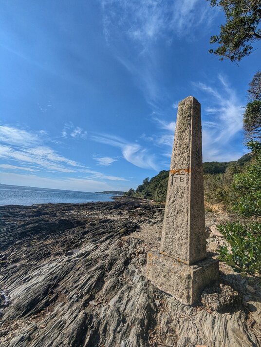 Boundary marker on Trefusis Point