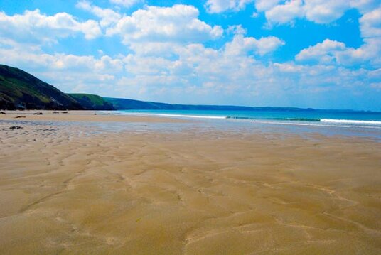 Tregardock beach at low tide