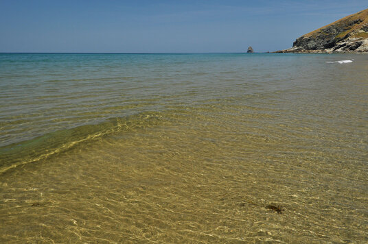 Tregardock beach with no surf