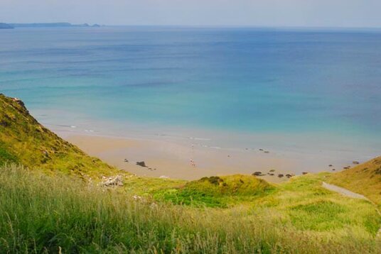 Overlooking Tregardock beach