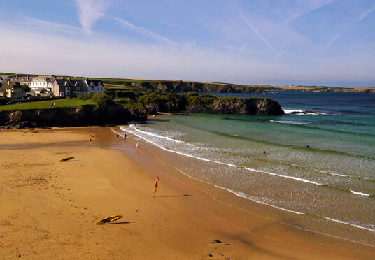 Trevone beach from the headland
