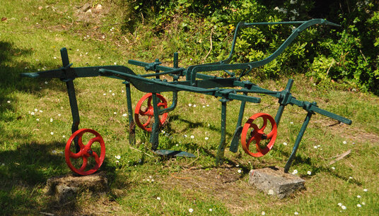 Horse-drawn plough at Trevorrick