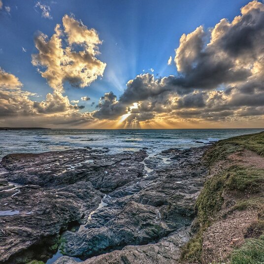 View from the coast path at Trevose Head