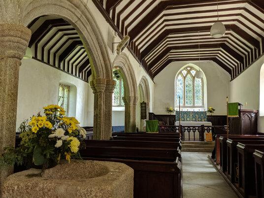 Inside Trewen church