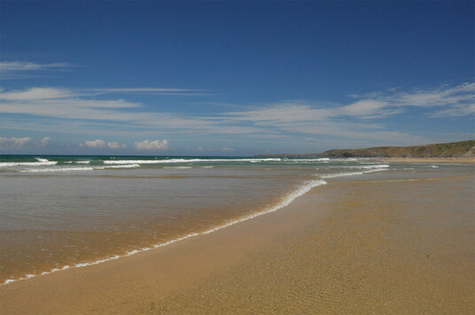 The beach at Watergate Bay