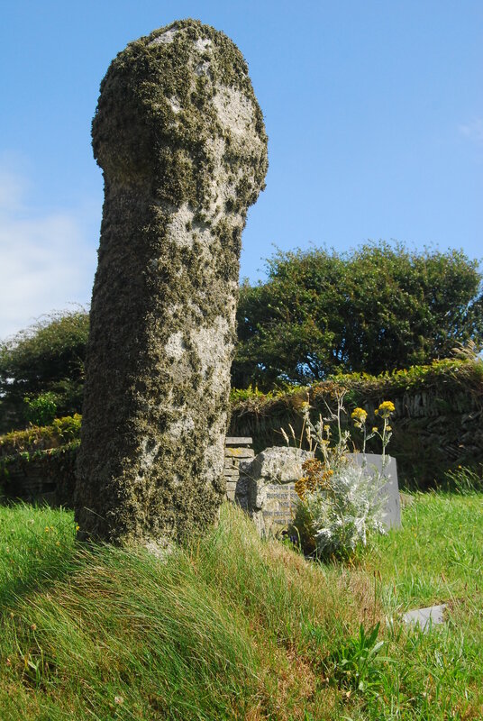 Ancient wayside cross in Trevalga churchyard