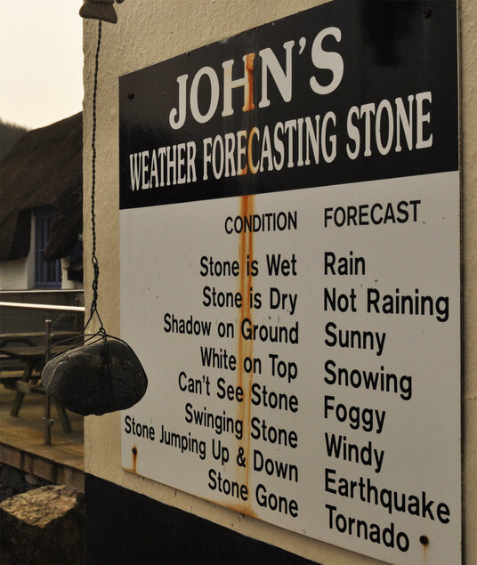 Weather forecasting stone at Porthallow
