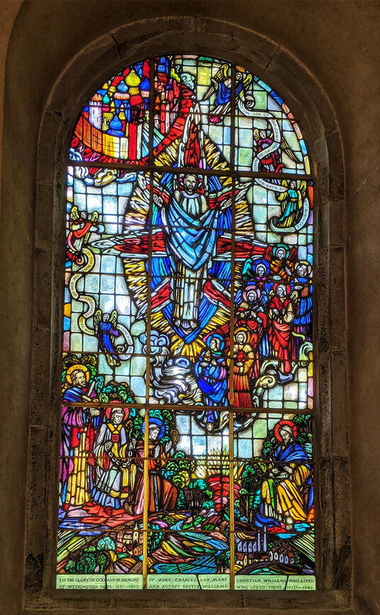 Stained glass in Werrington church