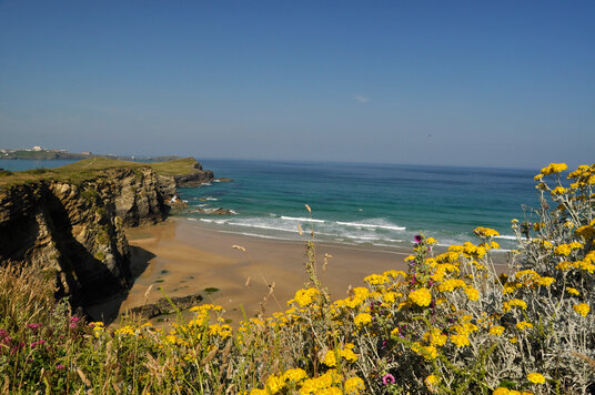 View from the coast path to Trevelgue Head