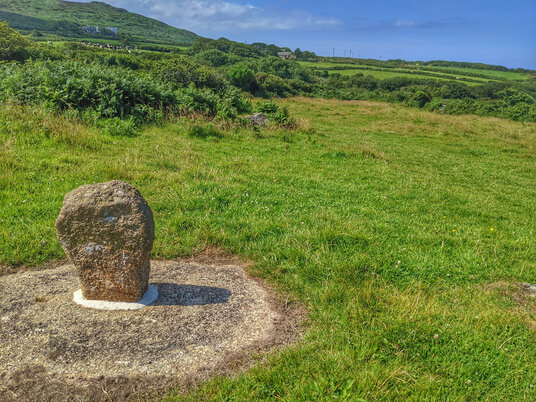 Remains of an ancient cross on the coffin path at Zennor