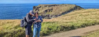 A family doing a mystery walk